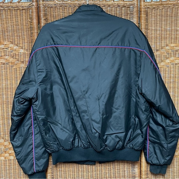 VTG BF Goodrich Satin Bomber Jacket Style Black Medium - Picture 2 of 11
